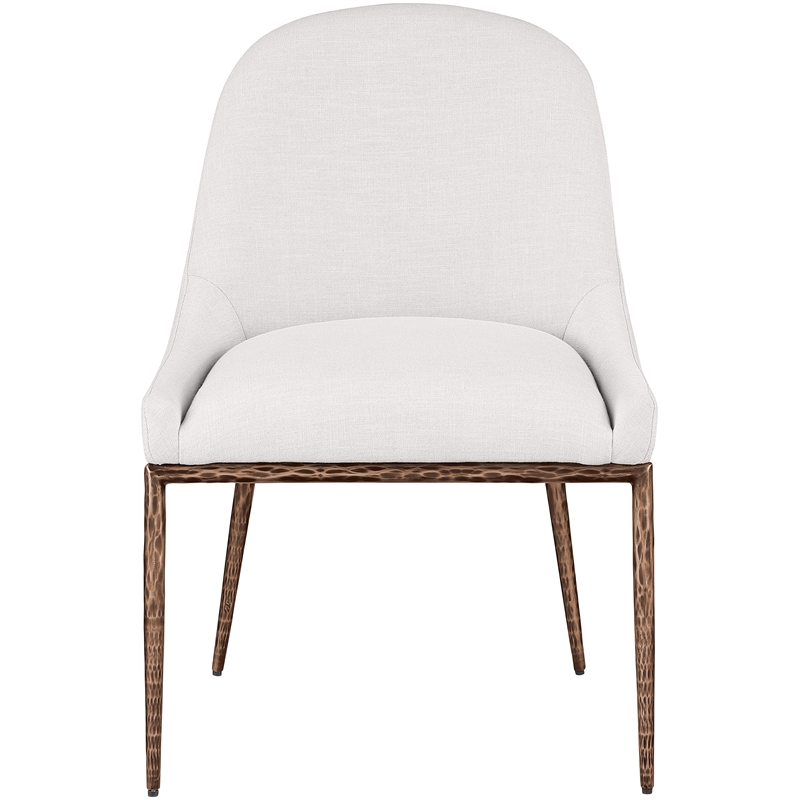 Meridian Furniture Ferro Cream Linen Textured Performance Fabric Dining SC