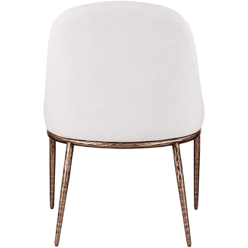 Meridian Furniture Ferro Cream Linen Textured Performance Fabric Dining SC