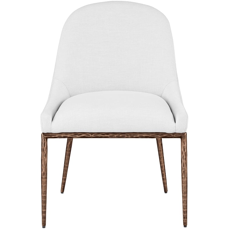 Meridian Furniture Ferro White Linen Textured Performance Fabric Dining SC