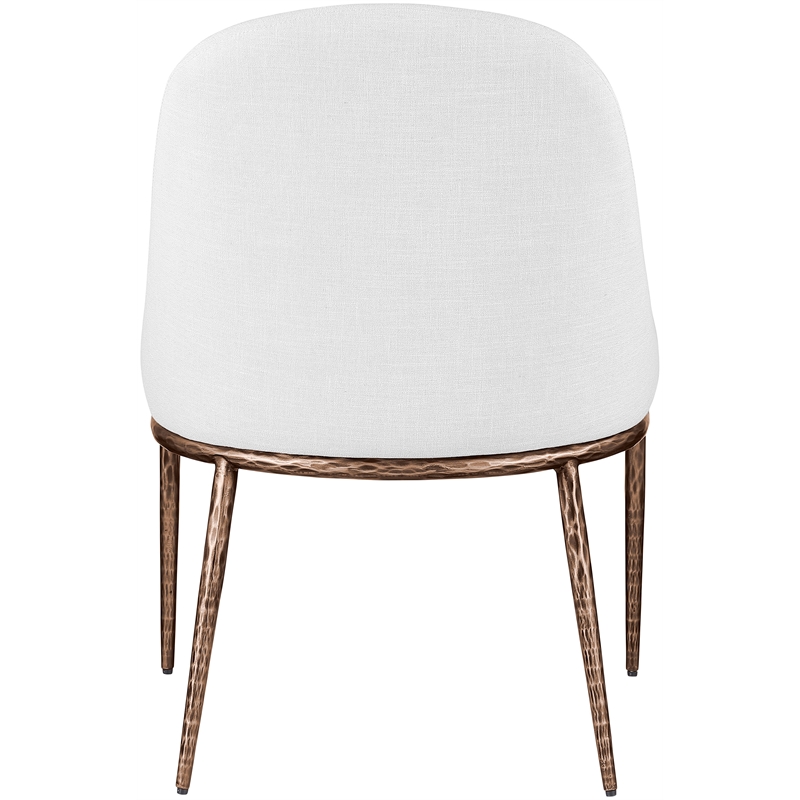 Meridian Furniture Ferro White Linen Textured Performance Fabric Dining SC