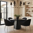 Meridian Furniture Ferro Black Linen Textured Performance Fabric Dining AC