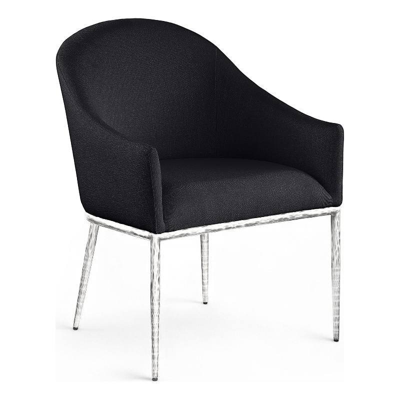 Meridian Furniture Ferro Black Linen Textured Performance Fabric Dining AC