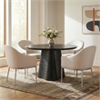 Meridian Furniture Ferro Cream Linen Textured Performance Fabric Dining AC