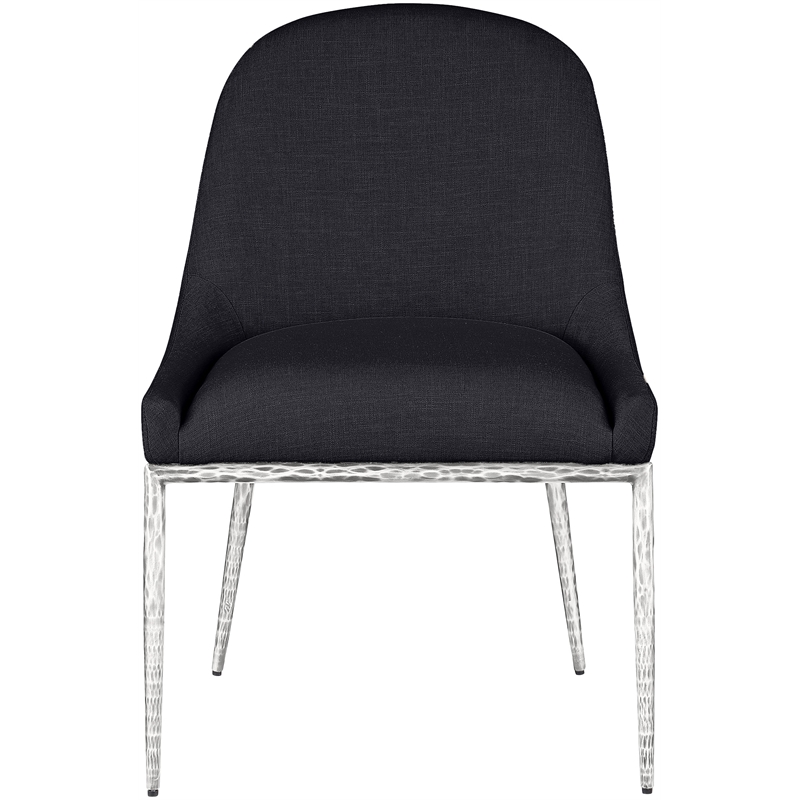 Meridian Furniture Ferro Black Linen Textured Performance Fabric Dining SC