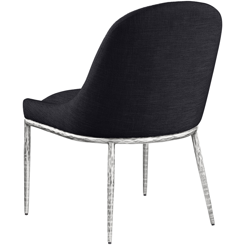 Meridian Furniture Ferro Black Linen Textured Performance Fabric Dining SC