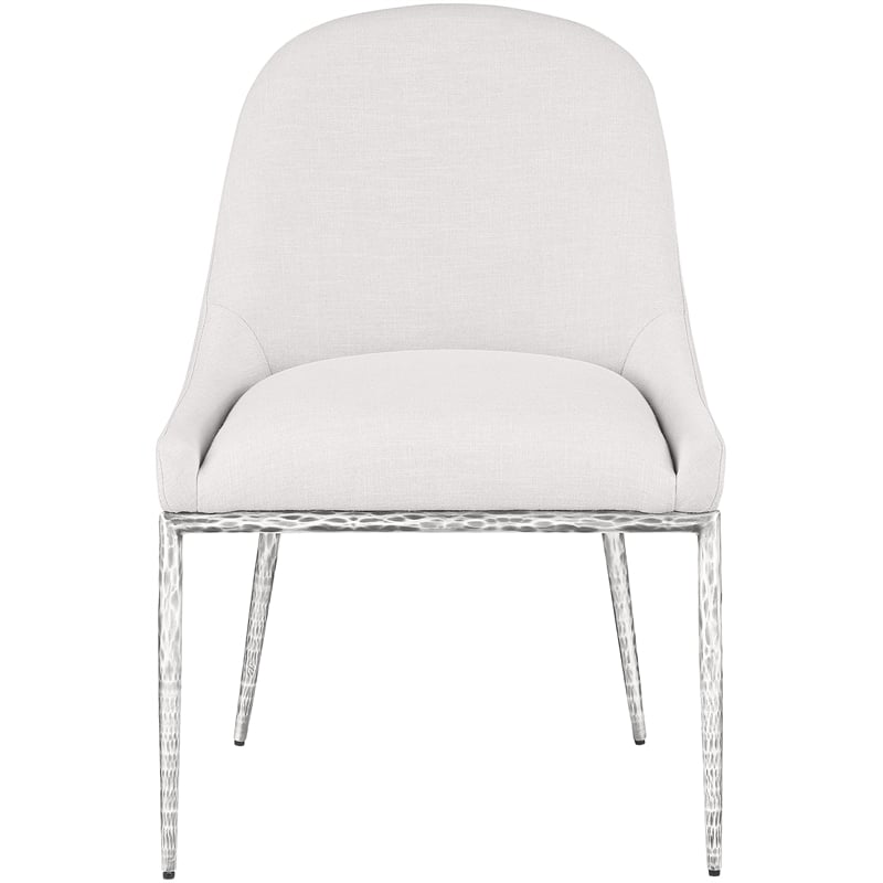 Meridian Furniture Ferro Cream Linen Textured Performance Fabric Dining SC