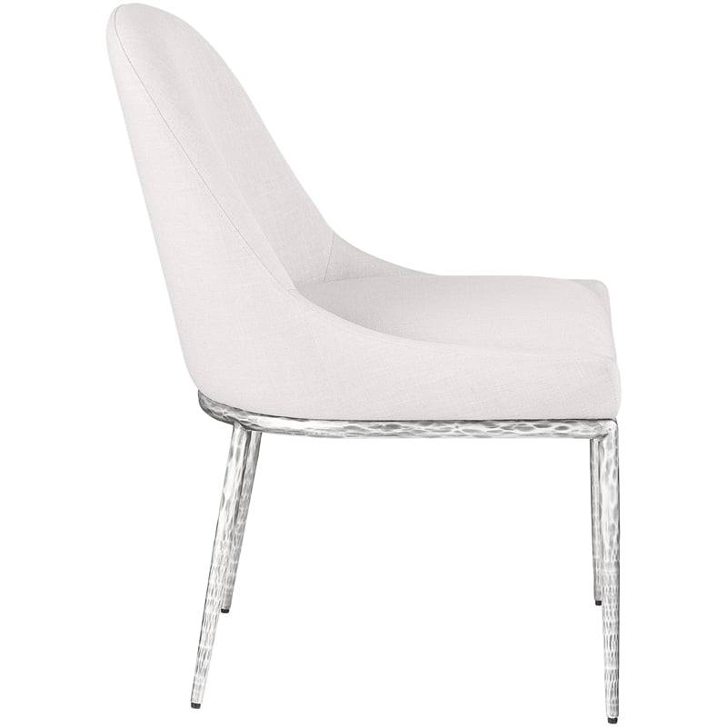 Meridian Furniture Ferro Cream Linen Textured Performance Fabric Dining SC