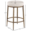 Meridian Furniture Ferro Beige Linen Textured Performance Fabric Counter Stool
