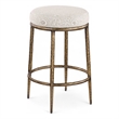 Meridian Furniture Ferro Beige Linen Textured Performance Fabric Counter Stool