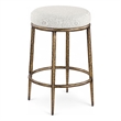 Meridian Furniture Ferro Cream Linen Textured Performance Fabric Counter Stool