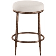 Meridian Furniture Ferro Beige Linen Textured Performance Fabric Counter Stool