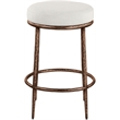 Meridian Furniture Ferro Cream Linen Textured Performance Fabric Counter Stool