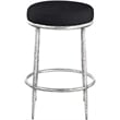 Meridian Furniture Ferro Black Linen Textured Performance Fabric Counter Stool