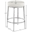 Meridian Furniture Ferro Cream Linen Textured Performance Fabric Counter Stool