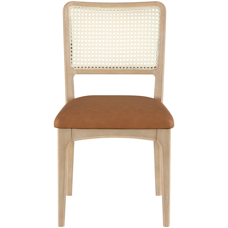 Meridian Furniture Atrium Cognac Vegan Leather Dining Chair (Set of 2)
