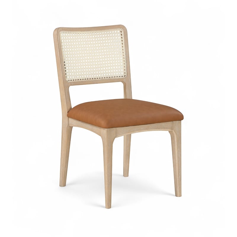 Meridian Furniture Atrium Cognac Vegan Leather Dining Chair (Set of 2)