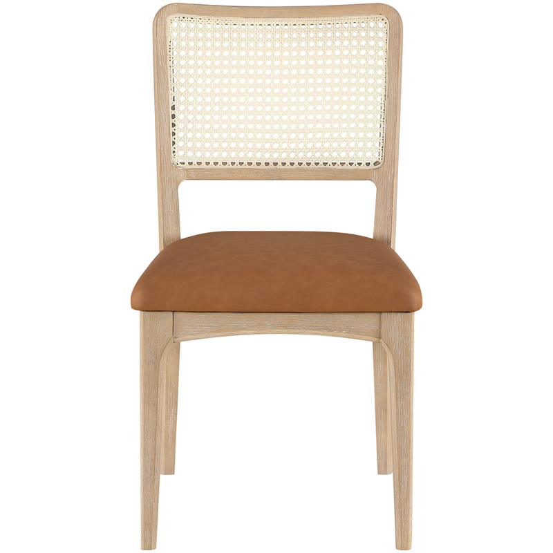 Meridian Furniture Atrium Cognac Vegan Leather Dining Chair (Set of 2)