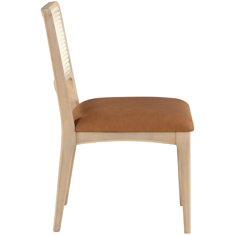 Meridian Furniture Atrium Cognac Vegan Leather Dining Chair (Set of 2)