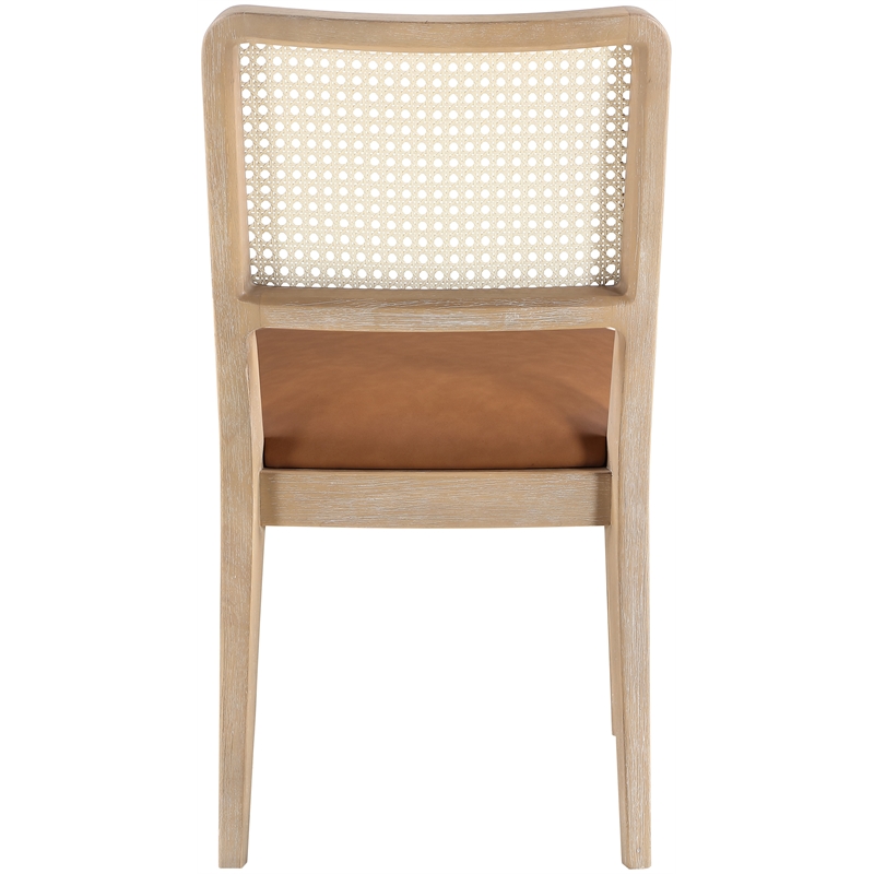Meridian Furniture Atrium Cognac Vegan Leather Dining Chair (Set of 2)