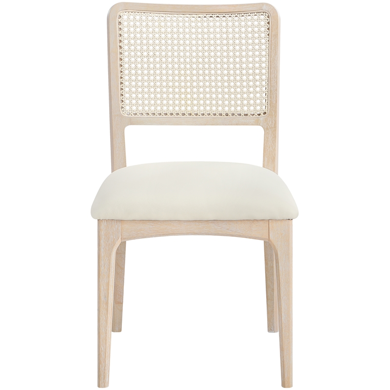 Meridian Furniture Atrium Cream Vegan Leather Dining Chair (Set of 2)