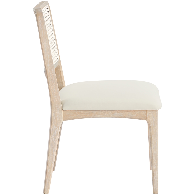 Meridian Furniture Atrium Cream Vegan Leather Dining Chair (Set of 2)