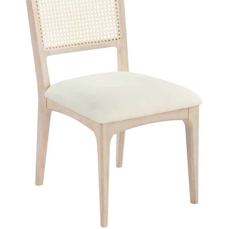 Meridian Furniture Atrium Cream Vegan Leather Dining Chair (Set of 2)