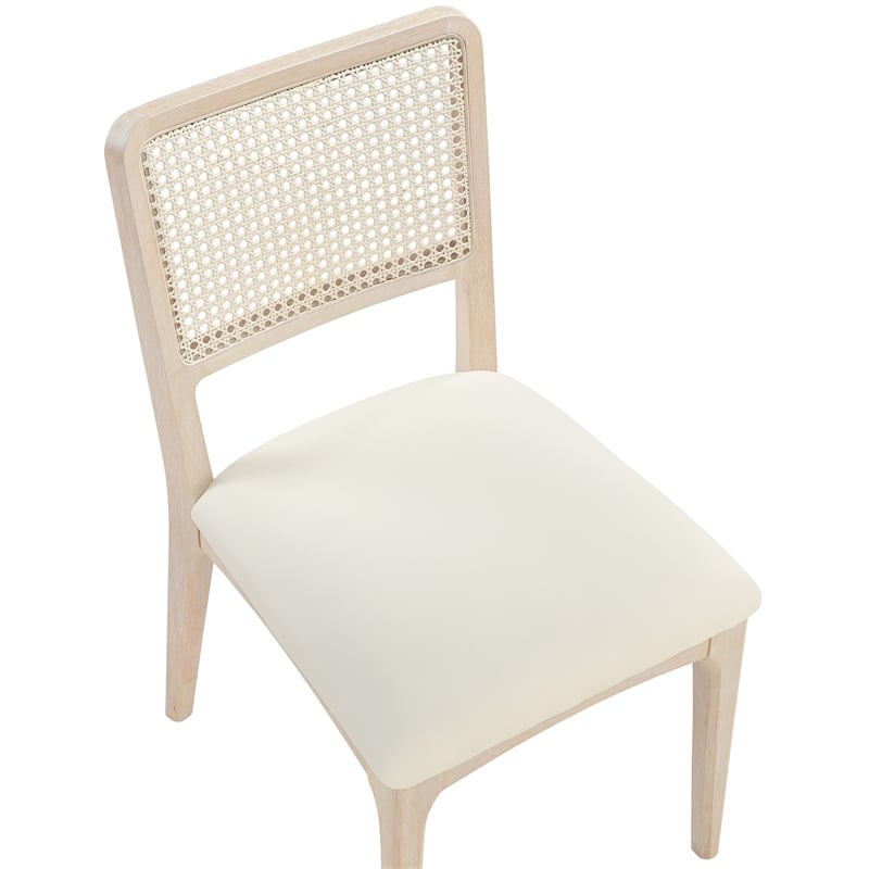 Meridian Furniture Atrium Cream Vegan Leather Dining Chair (Set of 2)