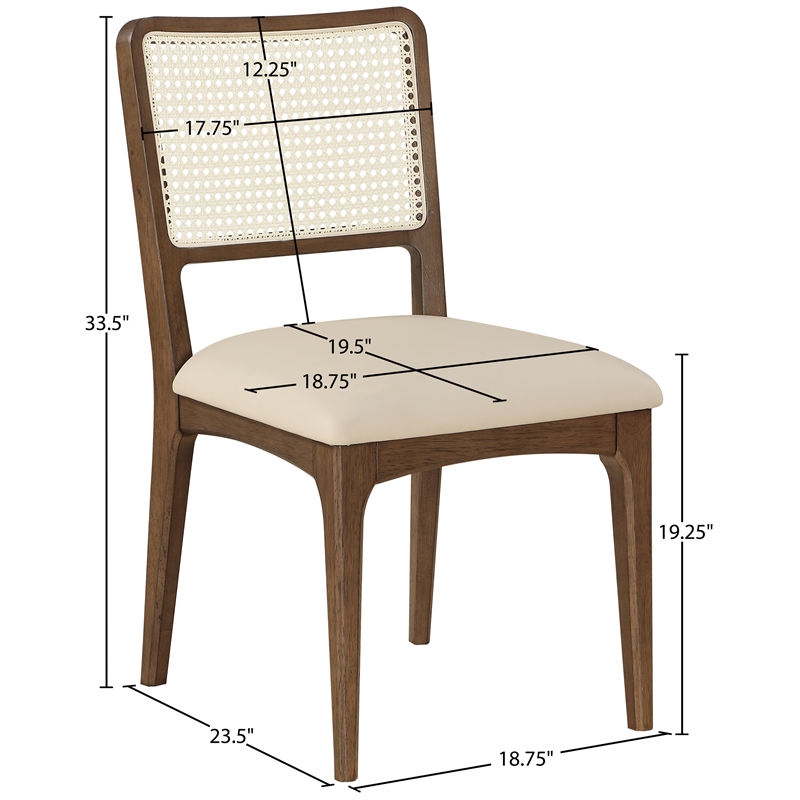 Meridian Furniture Atrium Beige Vegan Leather Dining Chair (Set of 2)