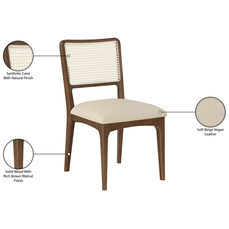 Meridian Furniture Atrium Beige Vegan Leather Dining Chair (Set of 2)