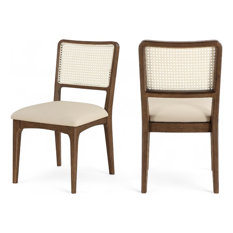 Meridian Furniture Atrium Beige Vegan Leather Dining Chair (Set of 2)