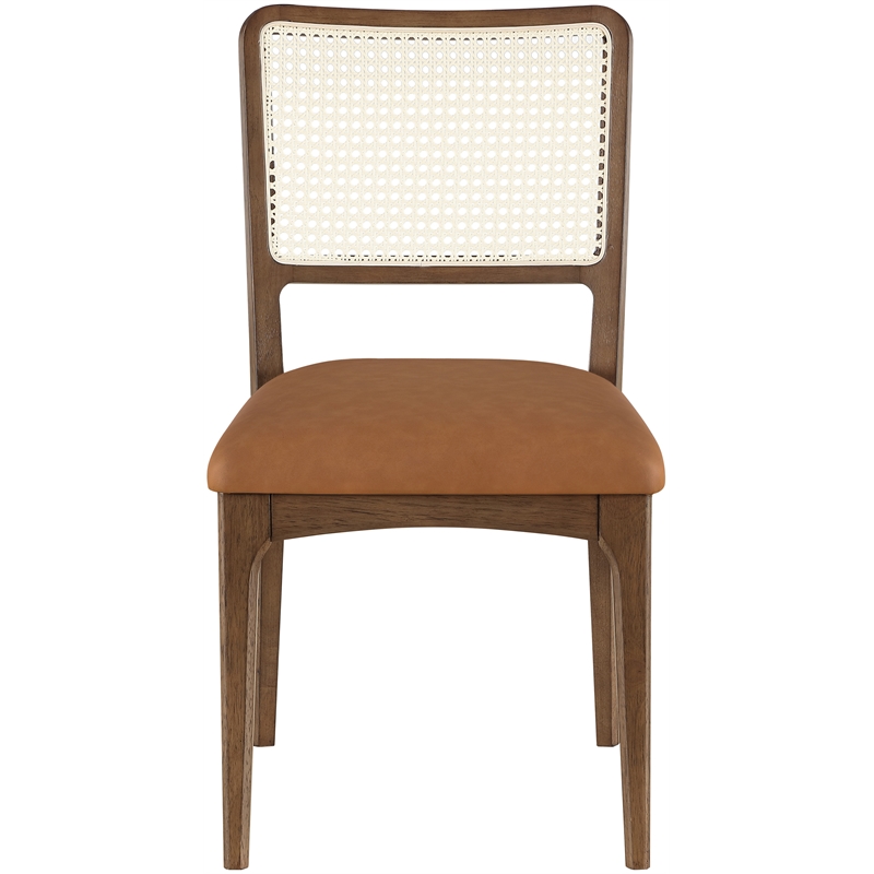Meridian Furniture Atrium Cognac Vegan Leather Dining Chair (Set of 2)