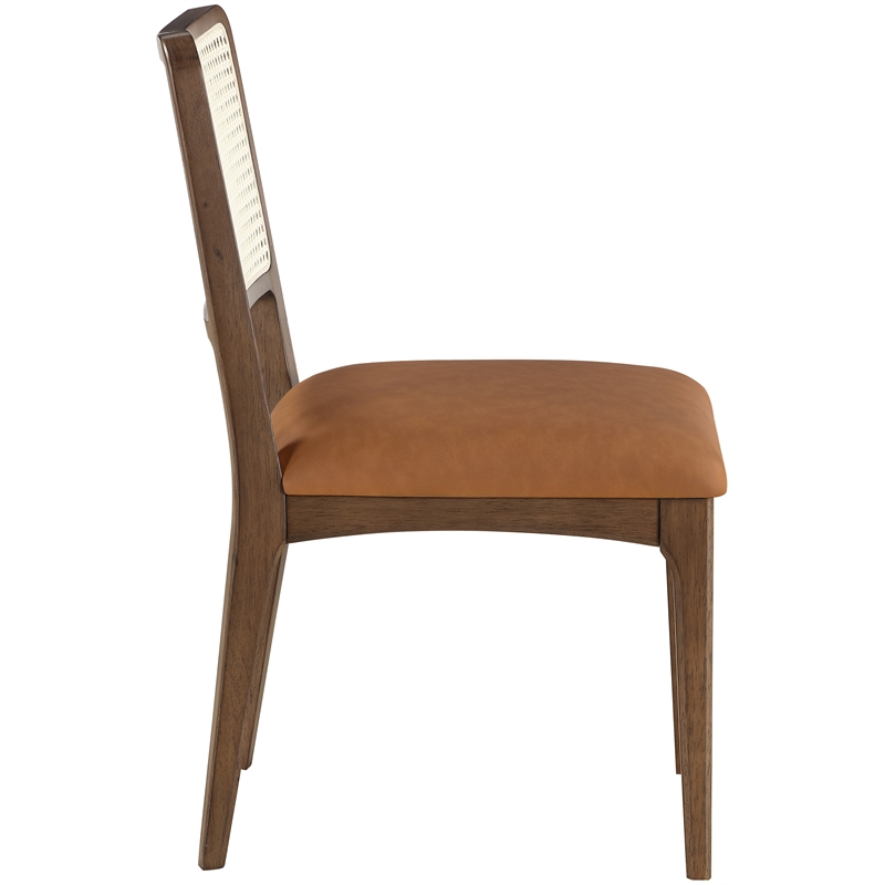 Meridian Furniture Atrium Cognac Vegan Leather Dining Chair (Set of 2)