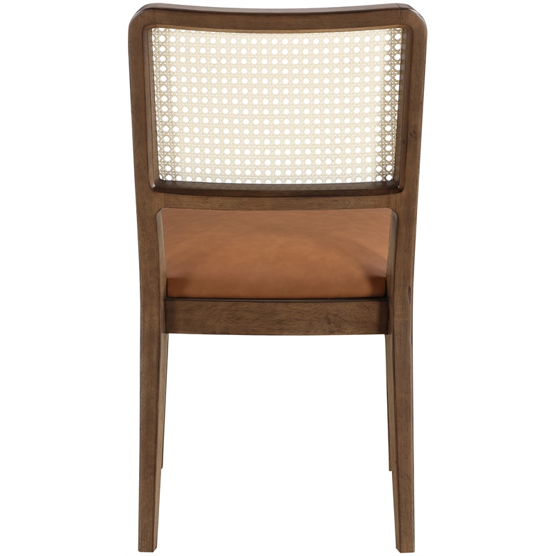 Meridian Furniture Atrium Cognac Vegan Leather Dining Chair (Set of 2)