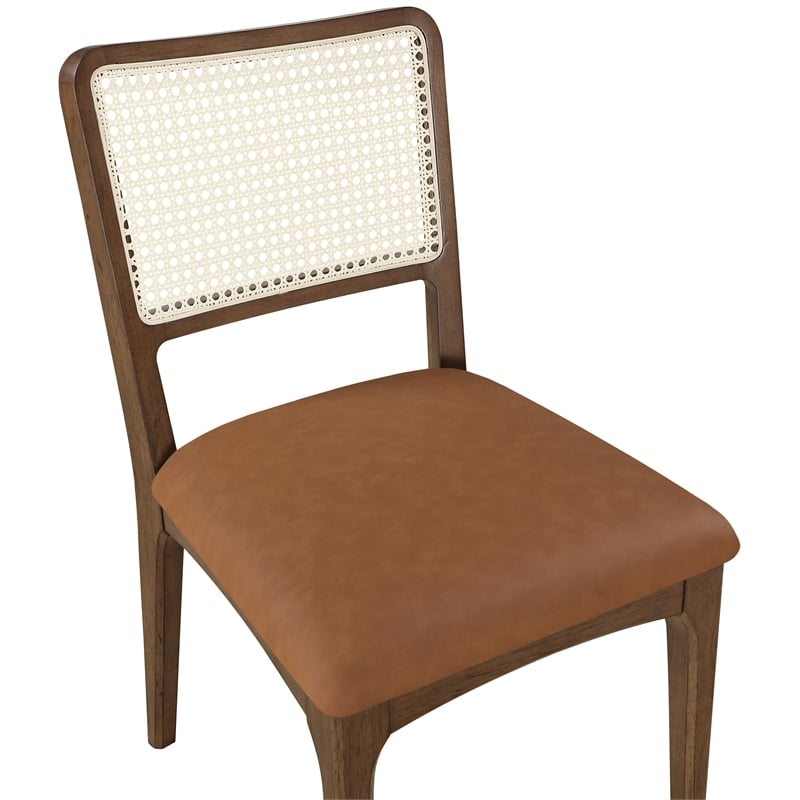 Meridian Furniture Atrium Cognac Vegan Leather Dining Chair (Set of 2)
