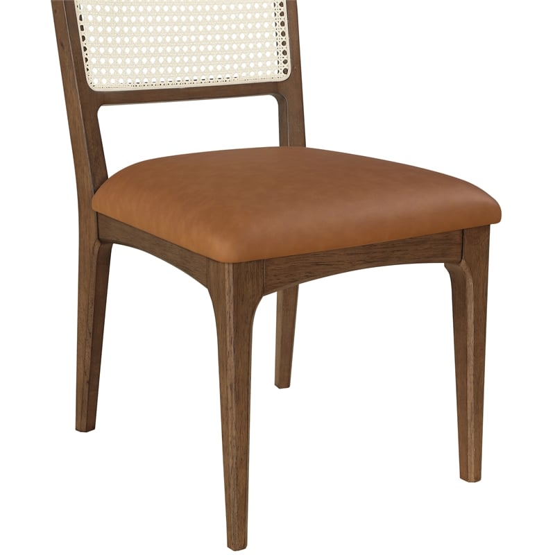 Meridian Furniture Atrium Cognac Vegan Leather Dining Chair (Set of 2)