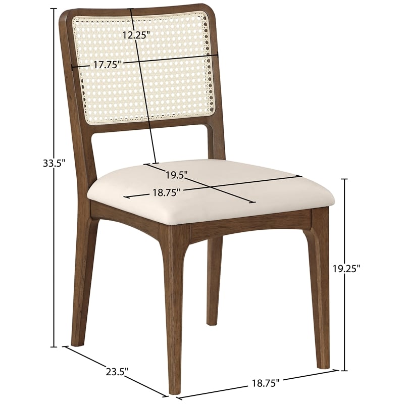 Meridian Furniture Atrium Cream Vegan Leather Dining Chair (Set of 2)