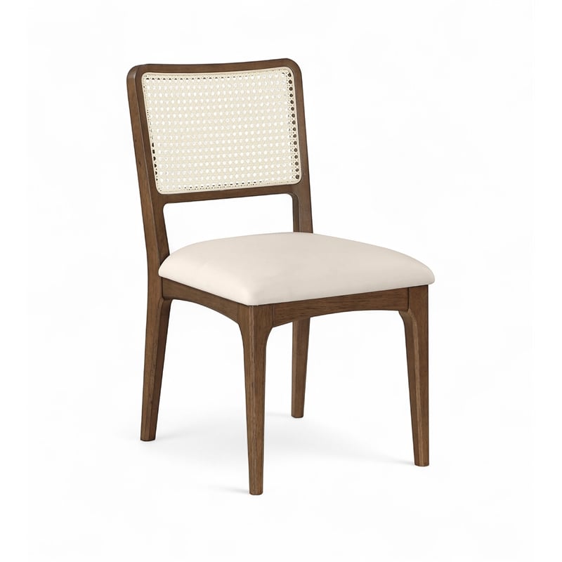 Meridian Furniture Atrium Cream Vegan Leather Dining Chair (Set of 2)