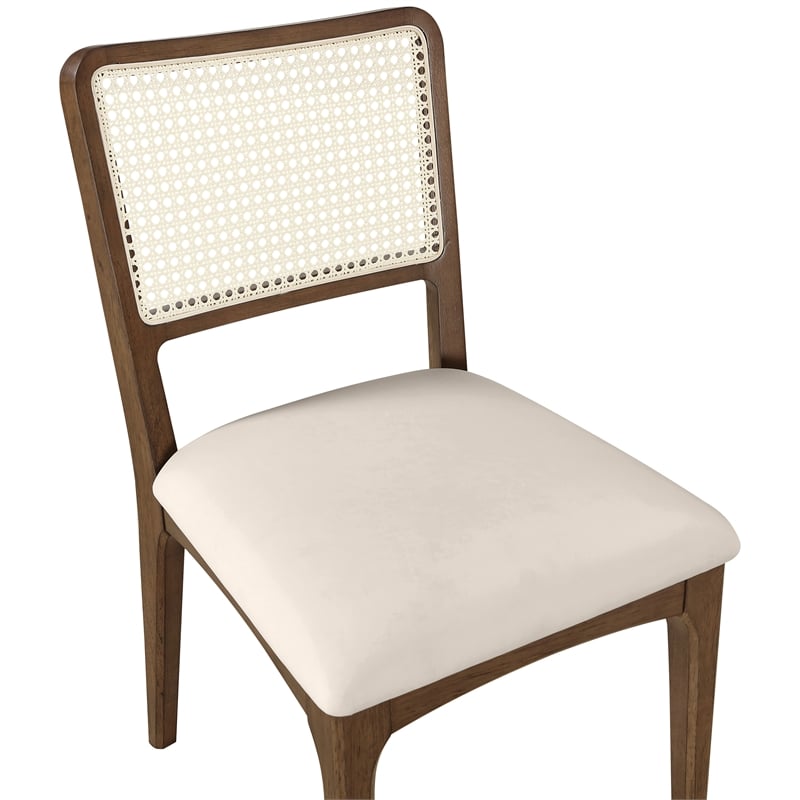 Meridian Furniture Atrium Cream Vegan Leather Dining Chair (Set of 2)