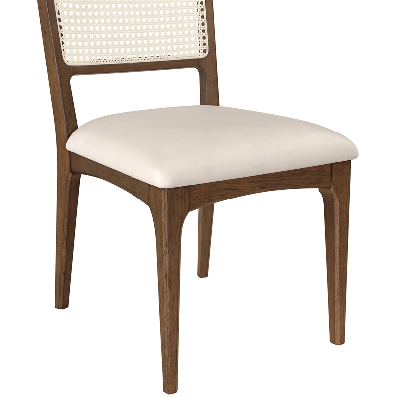 Meridian Furniture Atrium Cream Vegan Leather Dining Chair (Set of 2)