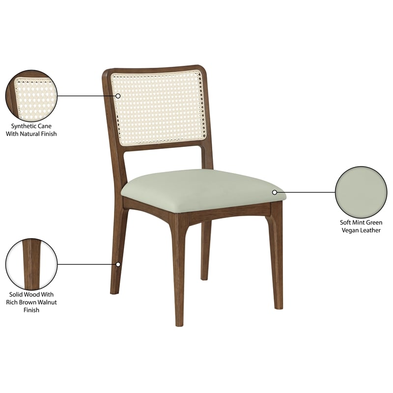 Meridian Furniture Atrium Mint Vegan Leather Dining Chair (Set of 2)