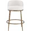 Meridian Furniture Ferro Cream Linen Textured Performance Fabric Counter Stool