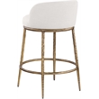 Meridian Furniture Ferro Cream Linen Textured Performance Fabric Counter Stool