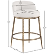 Meridian Furniture Ferro Cream Linen Textured Performance Fabric Counter Stool