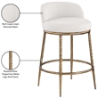 Meridian Furniture Ferro Cream Linen Textured Performance Fabric Counter Stool