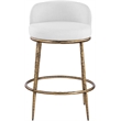 Meridian Furniture Ferro White Linen Textured Performance Fabric Counter Stool
