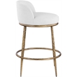Meridian Furniture Ferro White Linen Textured Performance Fabric Counter Stool