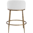 Meridian Furniture Ferro White Linen Textured Performance Fabric Counter Stool
