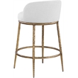 Meridian Furniture Ferro White Linen Textured Performance Fabric Counter Stool