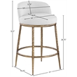 Meridian Furniture Ferro White Linen Textured Performance Fabric Counter Stool