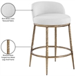 Meridian Furniture Ferro White Linen Textured Performance Fabric Counter Stool